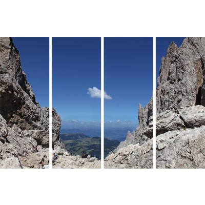 Art. 677s - 4 parti Quadro in plexiglass stampa brillante "Rifugio Demetz"